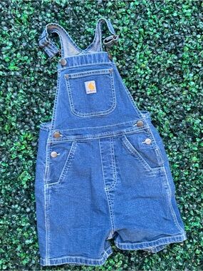 Carhartt Blue Denim Shortalls for Kids